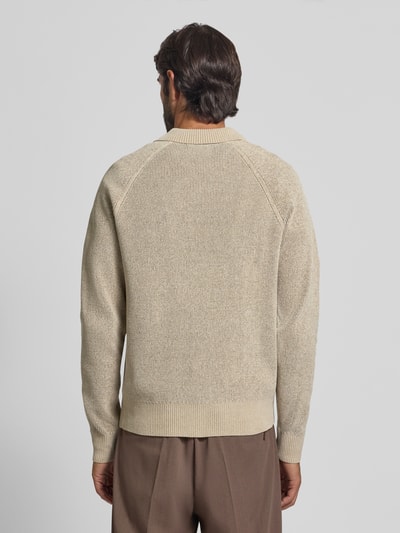 JAKE*S STUDIO MEN Strickpullover mit Polokragen Beige 5