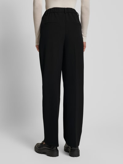 YAS Wide leg stoffen broek met persplooien, model 'LIKKA' Zwart - 5