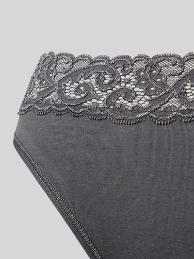 Hanro Slip mit französischer Spitze Modell 'MOMENTS' Dunkelgrau 2