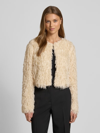 Christian Berg Woman Selection Regular Fit Bolero mit Federn und Rundhalsausschnitt Ecru 4