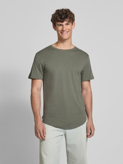 Only & Sons T-shirt met labeldetail, model 'MATT' Donkergrijs - 4