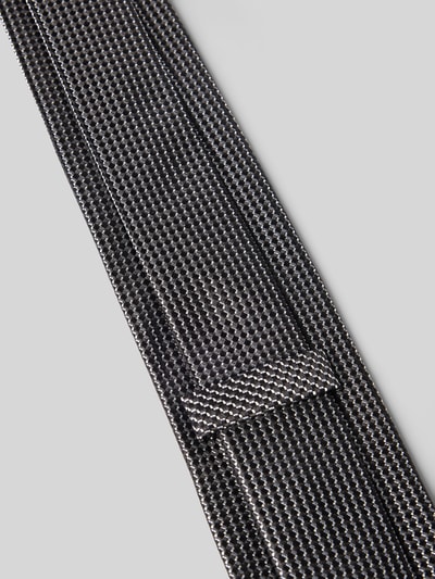 BOSS Zijden stropdas met all-over motief Donkerbruin - 3