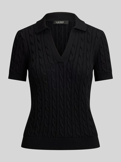 Lauren Ralph Lauren Koszulka polo o kroju regular fit z tkanego materiału – mieszanka bawełny Czarny 2