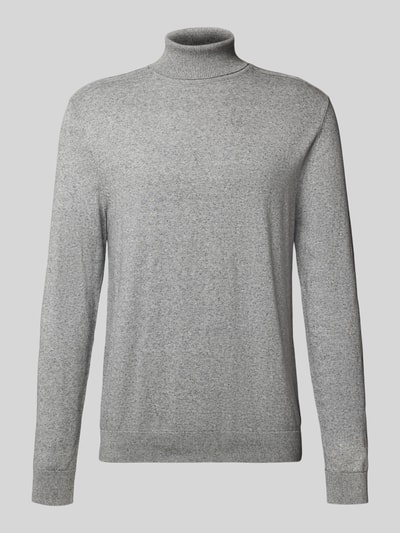 SELECTED HOMME Regular Fit Strickpullover aus reiner Baumwolle Modell 'BERG' Hellgrau Melange 2