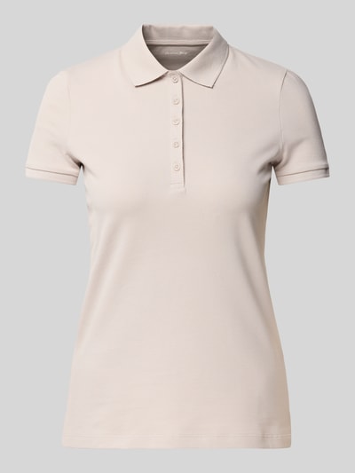 Christian Berg Woman Poloshirt mit kurzer Knopfleiste Mud 2