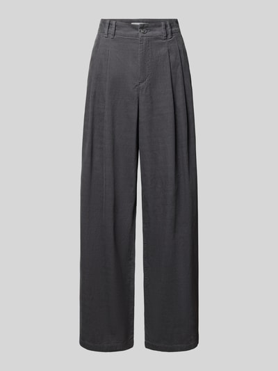 Produktfoto, szerokie spodnie sztruksowe z czystej bawełny Wide Leg Cordhose aus reiner Baumwolle von Marc O'Polo DENIM, ciemnoszary, wyraźna faktura sztruksu