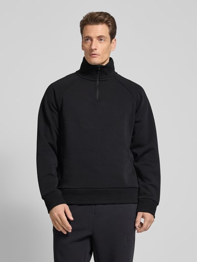 BOSS Green Sweatshirt mit Troyer-Kragen Modell 'Saggel' Black 4