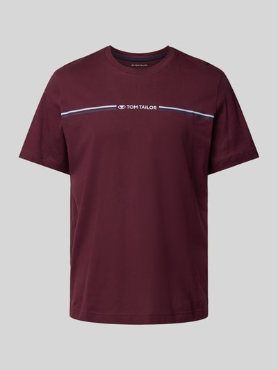 Tom Tailor Regular Fit T-Shirt aus reiner Baumwolle Bordeaux 1