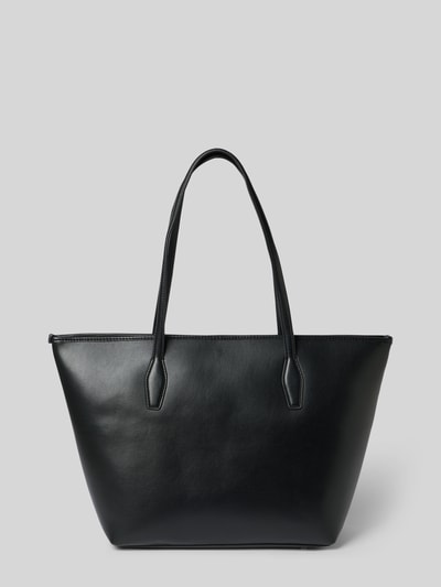 Produktfoto, Shopper in Leder-Optik Modell 'SANDY' von BOSS für Damen, schwarze glatte Oberfläche, schlichte trapezförmige Form