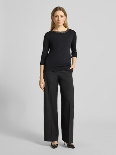 Christian Berg Woman T-Shirt mit Ziersteinbesatz und 3/4-Arm Black 1