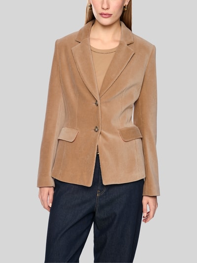 Marc Cain Regular Fit Longblazer mit Cordstruktur Camel 4