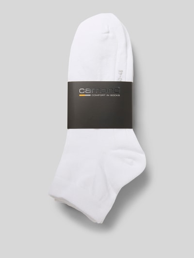 Produktfoto, Socken mit Label-Print im 7er-Pack von camano in Weiß, Baumwoll-Mix mit Stretch-Anteil, körpernaher Schnitt, gerippter Abschluss.