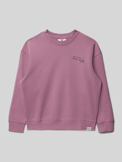 Garcia Sweatshirt met motiefprint aan de achterkant Mauve - 1