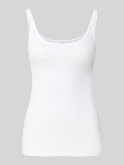 Productfoto, Slim Fit Tank Top aus Baumwoll-Mix Modell 'Ina/Dailies' van OPUS, look: effen, fijnribstructuur, kleur: wit