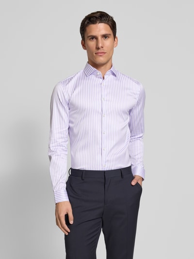 Jake*s Slim Fit Business-Hemd mit Haifischkragen Lila 4
