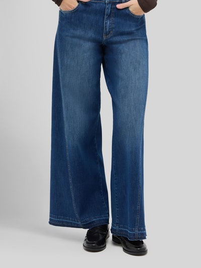 ANGELS Wide Leg Jeans aus Baumwoll-Mix Modell 'Liva Edgy' Dunkelblau 4