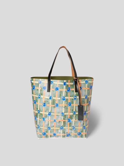 Marni Tote Bag mit floralem Allover-Print Hellblau 2