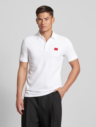 HUGO Poloshirt met labelpatch, model 'Dereso' Wit - 4