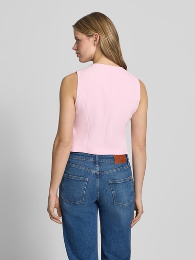 PIECES Slim Fit Anzugweste mit angedeutete Taschen Modell 'BOZZY VEST' Altrosa Melange 5