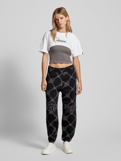 Review Sweatpants met labeldetail Zwart - 1