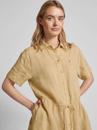 Tommy Hilfiger Overhemdjurk van linnen met labelstitching Beige - 3