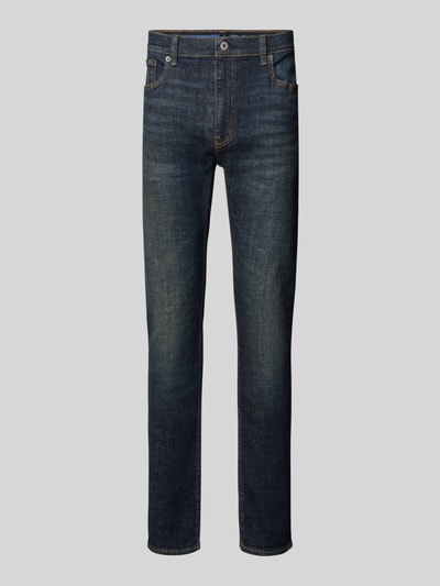 Produktfoto, Slim Fit Jeans aus Baumwoll-Mix Modell 'Zane' von HUGO, dunkelblauer Denim mit leichter Waschung, Herren Slim Fit Jeans von HUGO Blue