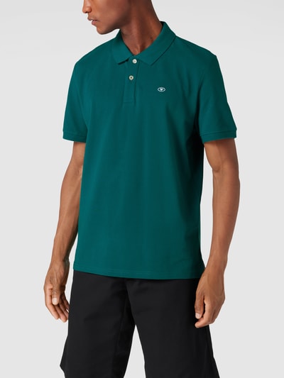 Tom Tailor Poloshirt mit Label-Stitching Modell 'PK Basic Zusatz' Petrol 4