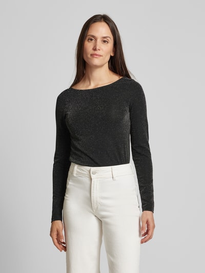 Kaffe Longsleeve mit U-Boot-Ausschnitt Modell 'cecilia' Anthrazit 4