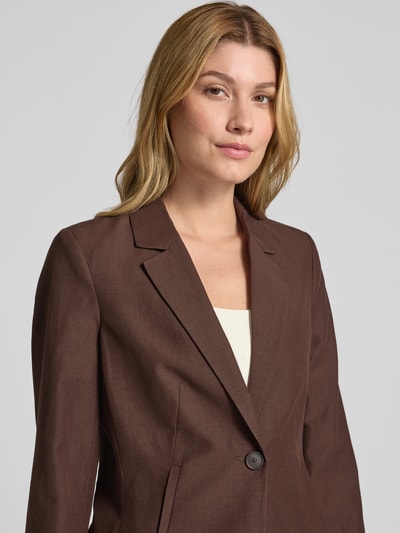 comma Blazer aus Viskose-Mix mit Leinen-Anteil Mittelbraun 3
