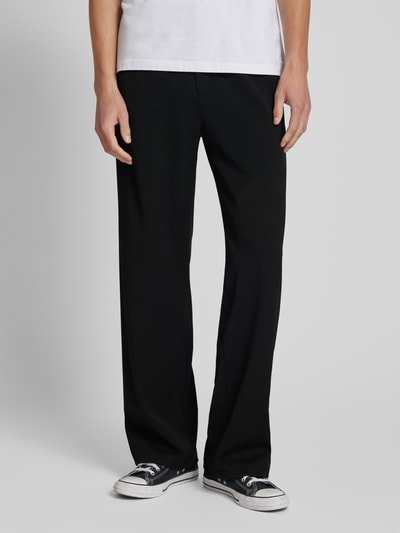 EIGHTYFIVE Straight Leg Bundfaltenhose mit Reißverschlusstaschen Black 4
