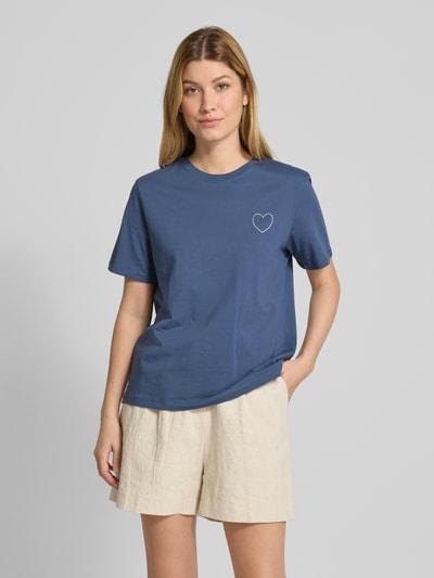 Vila T-shirt z okrągłym dekoltem model ‘SYBIL’ Szaroniebieski 4