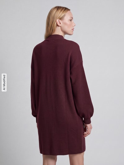 VERO MODA relaxed fit tricotjurk van viscosemix model 'NANCY' Bordeaux - 4