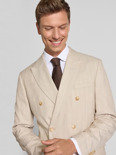 MCNEAL Slim Fit Sakko mit Brustleistentasche Beige 3