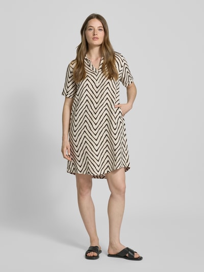 Tom Tailor Flatteuze mini-jurk met steekzakken opzij Beige - 1