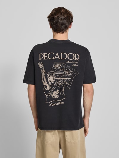 PEGADOR Oversized T-Shirt mit Label-Print Modell 'Paide' Anthrazit 5