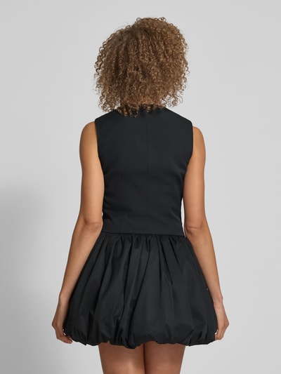 Amy Lynn Cocktailjurk met knoopsluiting, model 'Bea' Zwart - 5