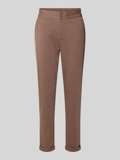 FREE/QUENT Slim fit stoffen broek met vaste boorden, model 'Nanni' Hazelnoot - 2