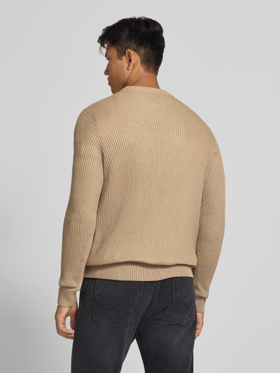 JACK & JONES Sweter z dzianiny z okrągłym dekoltem model 'PANNEL' Beżowy 5