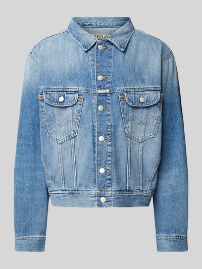 Replay Regular Fit Jeansjacke mit Teilungsnähten Jeansblau 2