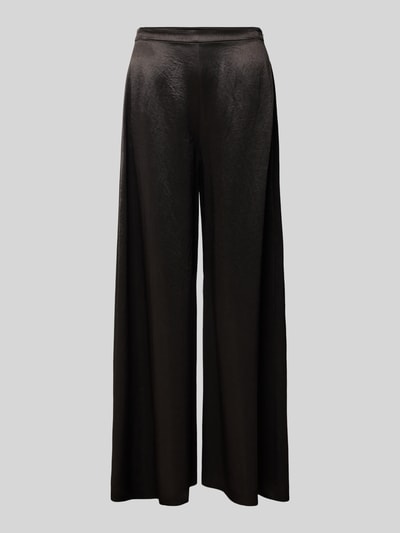 Produktfoto, schwarze Regular Fit Weite Hose mit Nahtreißverschluss Modell 'TORCAIN' von BOSS aus Twill, unifarbene Optik, Damenmode