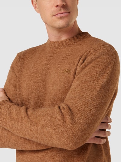 La Martina Strickpullover mit gerippten Abschlüssen Haselnuss Braun 3