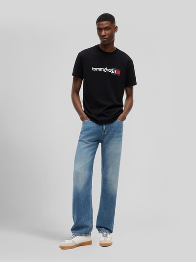Tommy Jeans Regular Fit T-Shirt aus reiner Baumwolle Black 1