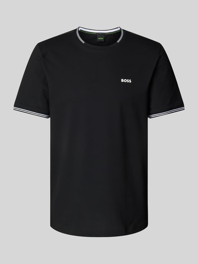 BOSS Green T-shirt met labelprint, model 'Taul' Zwart - 2