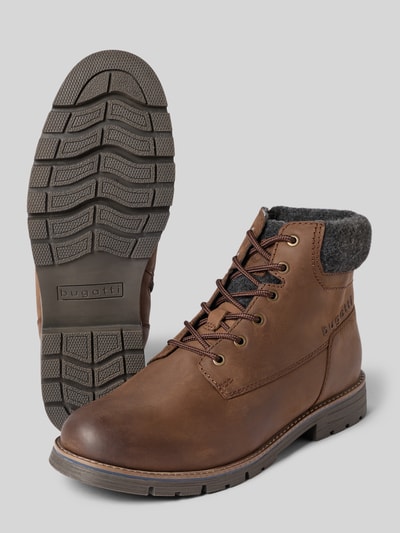 bugatti Boots aus Leder-Textil-Mix mit Reißverschluss Modell 'Jobar' Dunkelbraun 4