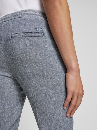 Blend Spodnie materiałowe o kroju regular fit z tunelem model ‘MORGAN’ Granatowy 3