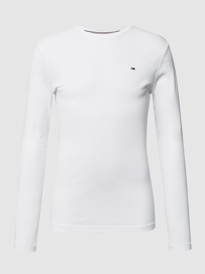 Tommy Jeans Slim Fit Longsleeve mit Rippenstruktur Weiss 2