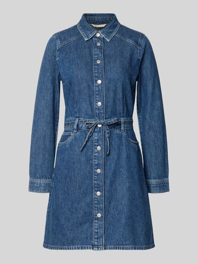 Produktfoto, Jeanskleid mit Taillengürtel von Tom Tailor Denim in Denim-Optik, Regular-Fit, einreihige Knopfleiste, 5-Pocket-Design, Reine Baumwolle