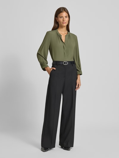 Luisa Cerano Blusenshirt mit V-Ausschnitt Khaki 1
