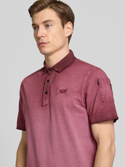 PME Legend Slim fit poloshirt met labelstitching Koraal - 3