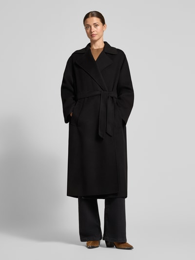 Weekend Max Mara Regular fit lange jas van scheerwolmix model 'OPEROSO' Zwart - 4